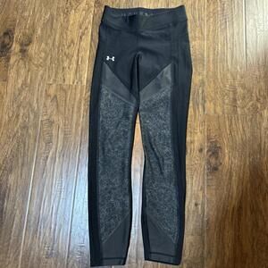 Women’s Under Armour HeatGear Leggings XS Gray Black Compression 7/8 length 24”
